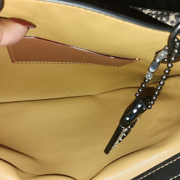 Coach Rogue Size 25. Olive Green Shoulder Bag with Animal Print Accents - Picture 17 of 17